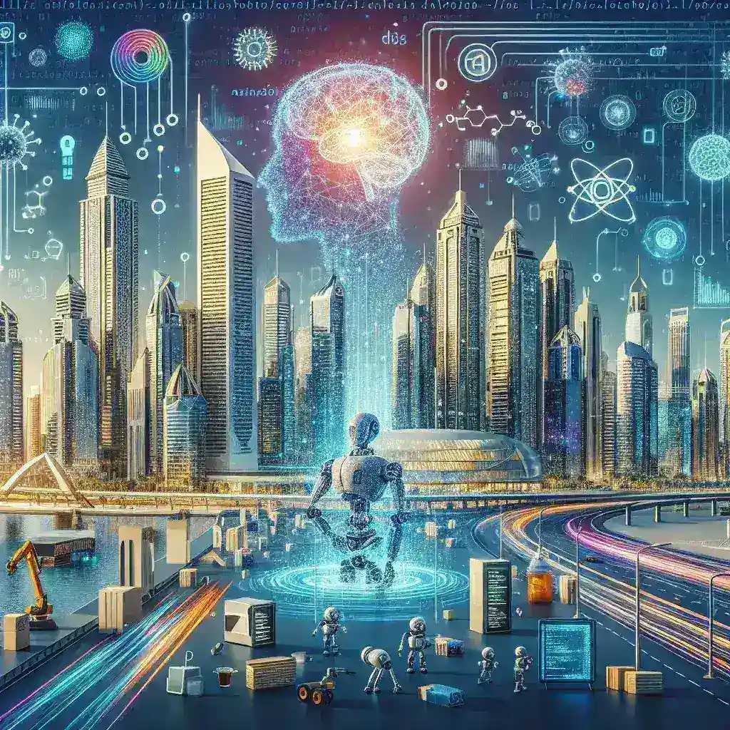 "صورة لبرنامج مسرعات مركز دبي لاستخدامات الذكاء الاصطناعي، تعرض المشاركين والشركات الناشئة العربية في جلسة توجيهية حول فرص الابتكار والنمو في مجال الذكاء الاصطناعي."