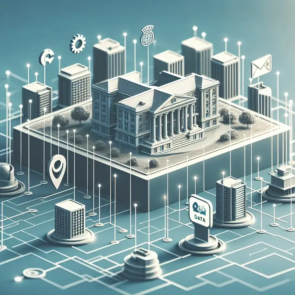 "صورة توضح مشروعات حكومية تعتمد معايير تبادل بيانات مفتوحة، تشمل وزارات مختلفة وخدمات مترابطة، لتعزيز الشفافية والكفاءة في القطاع العام."